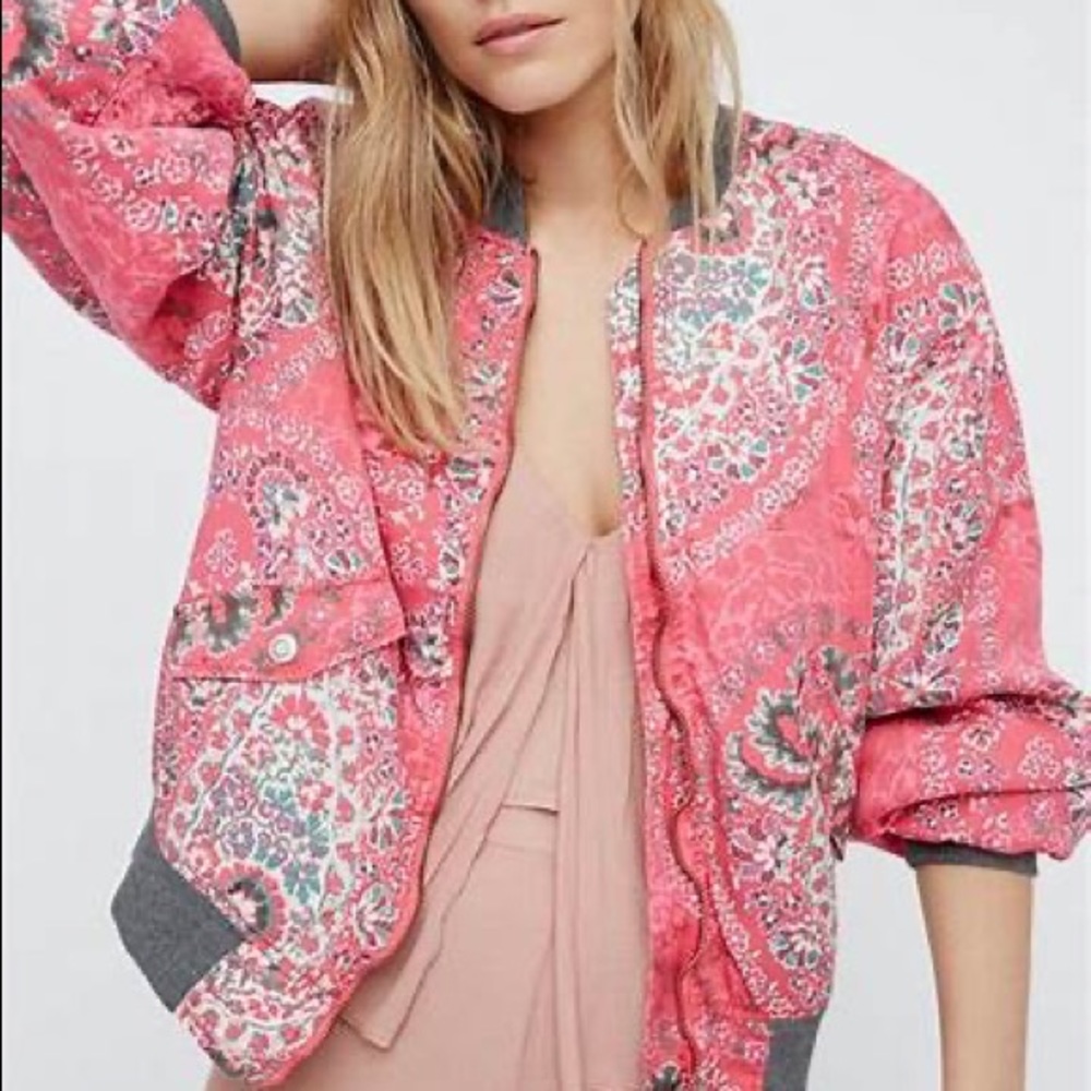 FREE PEOPLE Paisley Print Quilted Bomber Jacket - Picture 4 of 16
